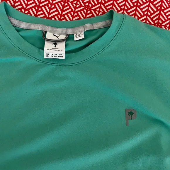 Puma Palm Tree Crew Teal Long Sleeve Sweater - Picture 2 of 3